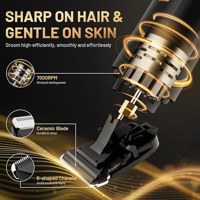 Electric Razor for Men, IPX7 Waterproof Versatile Shaver for Temple, Groin, Nose, Ear Hairs, Beard, Body Hair Trimmer, Painless Grooming Kit with 2 Replaceable Heads, Birthday Gifts for Men