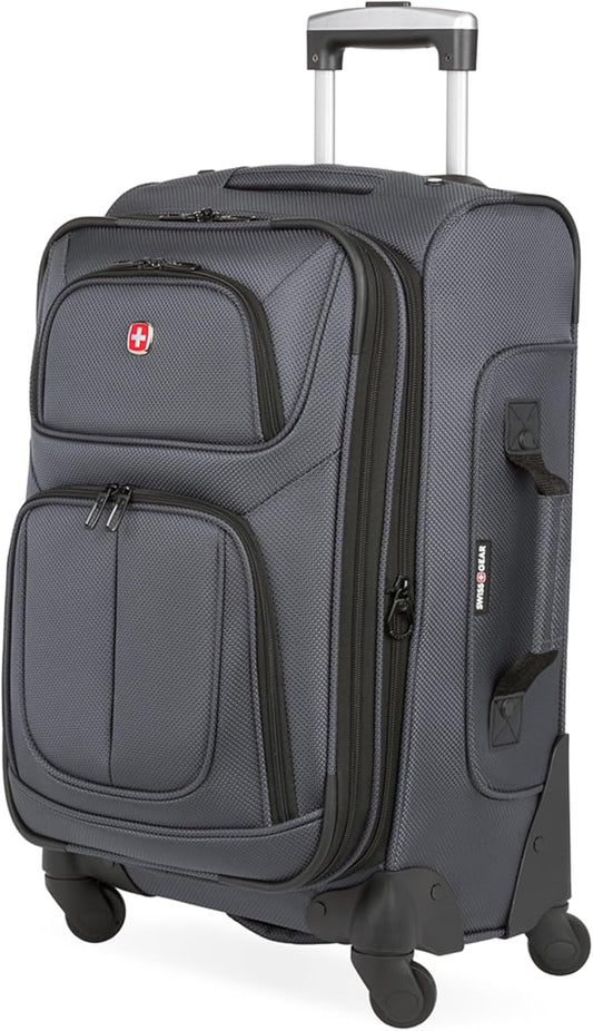 SwissGear Sion Softside Expandable Luggage, Dark Grey, Carry-On 21-Inch