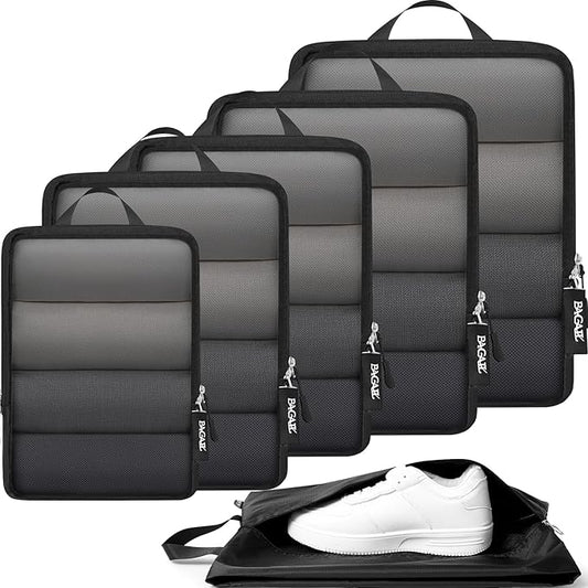 BAGAIL 6 Set Ultralight Compression Packing Cubes Packing Organizer for Travel Accessories Luggage Suitcase Backpack