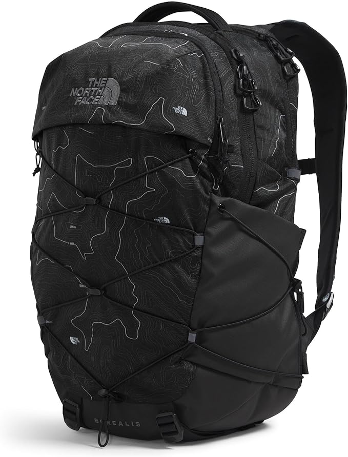 The North Face Borealis Commuter Laptop Backpack - PFAS Free, TNF Black Topo Print/Smoked Pearl, One Size