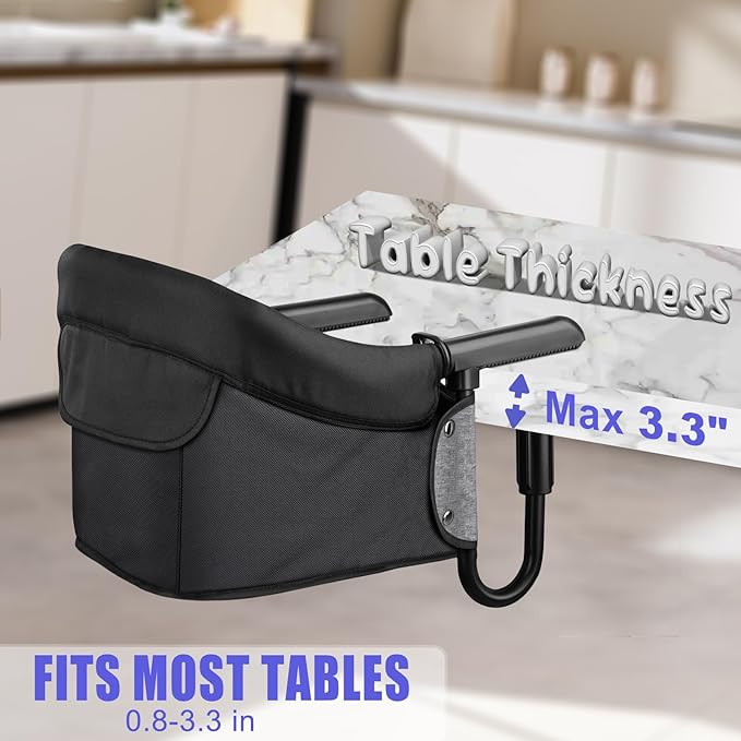 Hook On High Chair, Attach to Fast Table Chair,Clip on High Chairs to Table,Foldable Storage Feeding Baby Seat for Baby Toddler Home and Travel,Lightweight Space-Saving Design,Portable High Chairs