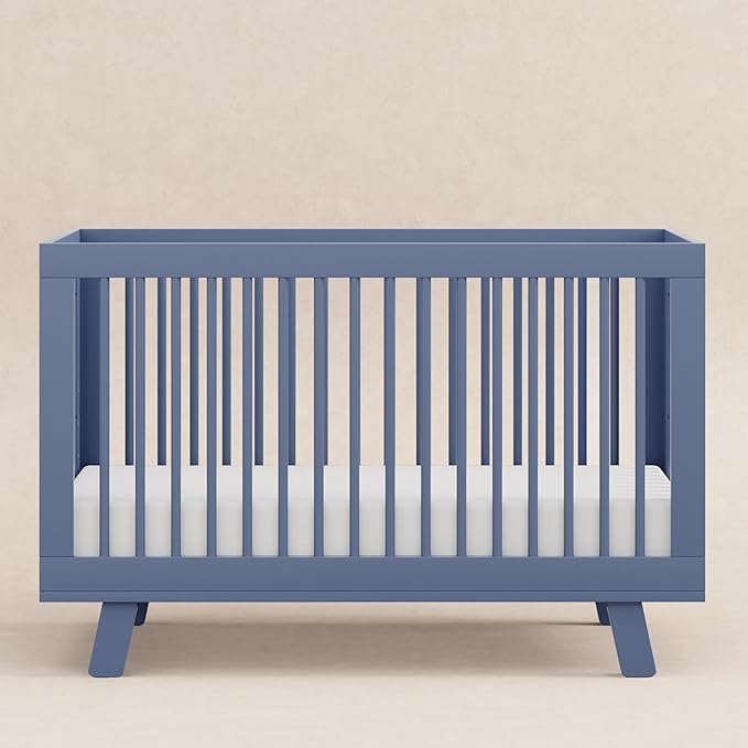 babyletto Hudson 3-in-1 Convertible Baby Crib - GREENGUARD Gold Certified Convertible Crib to Toddler Bed and Daybed - Wooden Baby Bed with 4 Adjustable Mattress Heights - Easy Assembly - Cove Blue