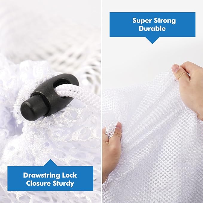 3Pcs Mesh Laundry Bags Washing Machine Mesh Wash Bags Jumbo for Delicates Clothes,Bed Linen,Toys with Drawstring Closure Sturdy(3 XXLarge 28 x 26 Inches)