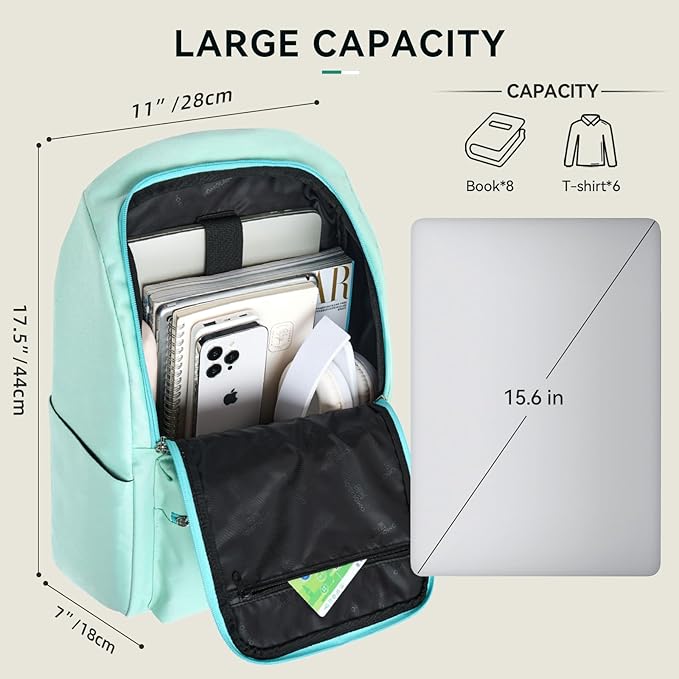 OMOUBOI Casual Daypacks Superbreak Backpack 14 inch Laptop Backpack for Women & Men Fits Tourism Business (Cyan)