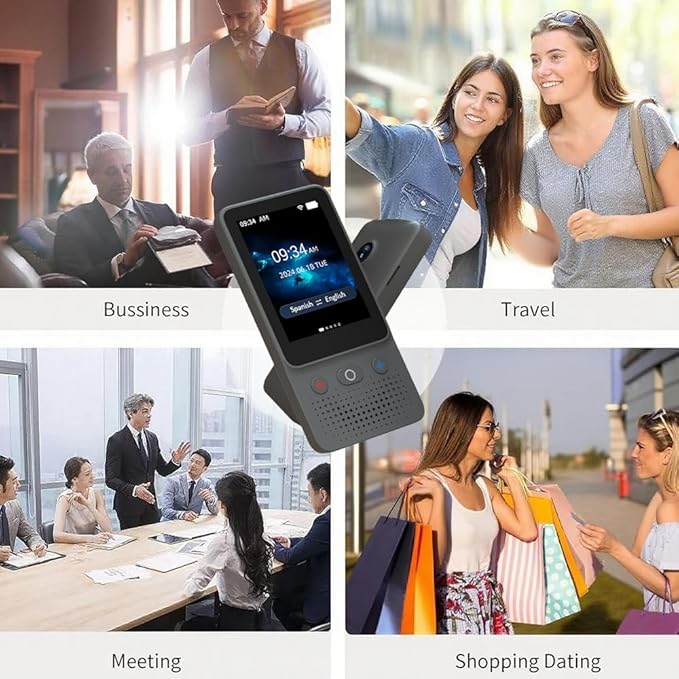 Language Translator Device, Traductor - 2025 Upgraded ChatGPT AI Translator No WiFi Needed, Instant Two-Way 138 Language Voice Translator, Offline/Recording/Photo Translation for Business Travel Study