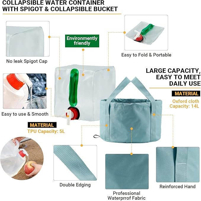 Bulin 24/13/11/8/4 PCS Camping Cookware Mess Kit Lightweight Backpacking Cooking Set Outdoor Cook Gear for Family Hiking, Picnic(Kettle, Pot, Frying Pan, Bowls, Plates, Spoon)