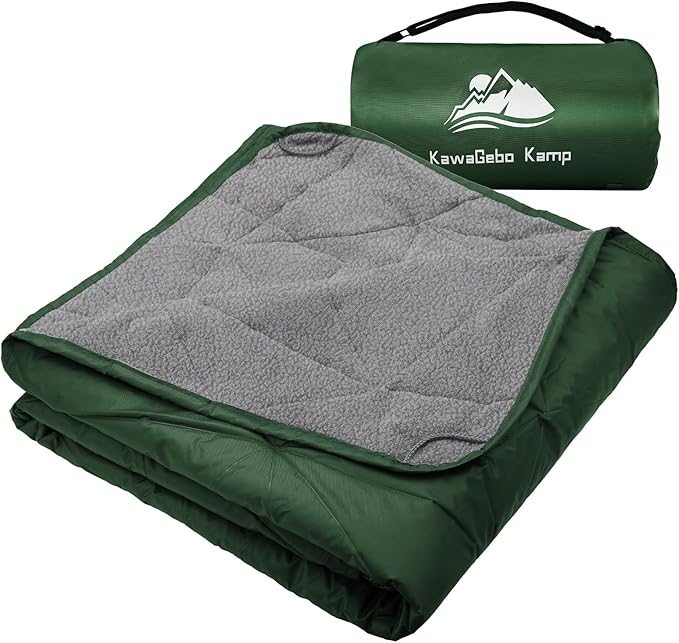 Outdoor Waterproof Blanket, Foldable Fleece Stadium Blanket for Outdoor Sports Event, Camping, Concerts, Car, Pet, Picnics - Windproof, Wearable, Machine Washable 80" x 58"