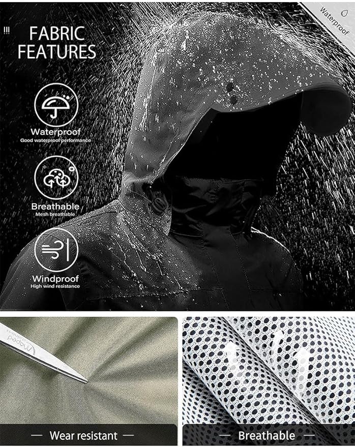 iCreek Rain Suit Waterproof Jacket with Pants 2 Pieces Breathable Lightweight Packable Raincoat with Hooded Rain Gear Unisex