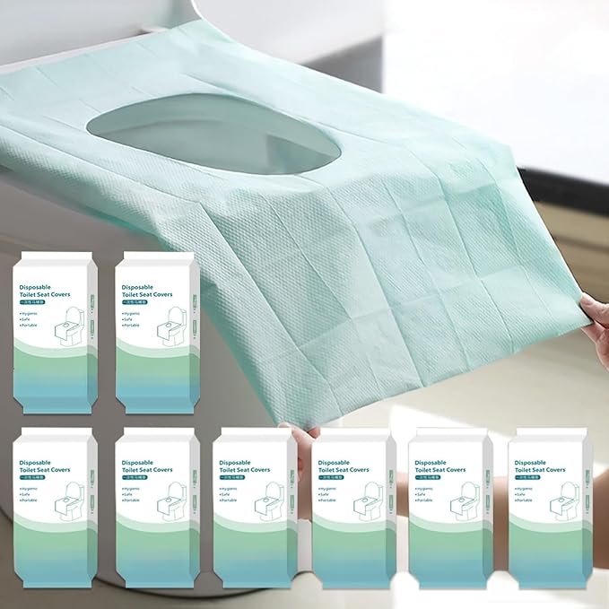 80 Pack Toilet Seat Covers Disposable 16x24 Inch XL Portable Toilet Liners Travel Seat Cover for Outdoors,Hotel, Hospital, Travel, Public Toilet Seat Cover (80pack, GREEN)