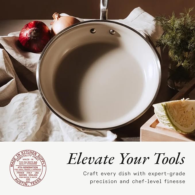 Made In Cookware - 10" Ceramic Non Stick Frying Pan (Stainless Handle) - 5-Ply Stainless Clad with Stay-Cool Handle - Professional Cookware