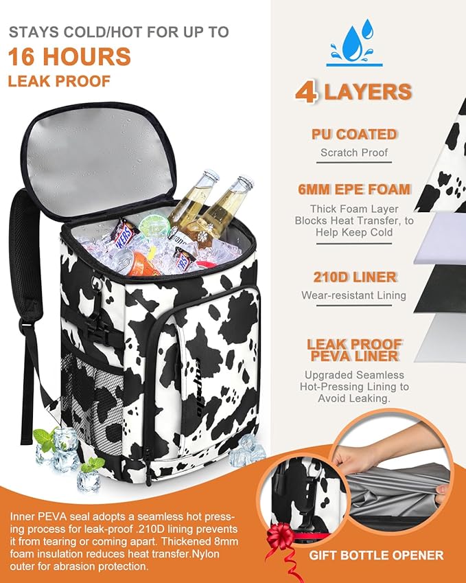 Capolo 36/45 Cans Cooler Backpack Insulated Waterproof for Women Men Lunch Backpack Coolers Leak Proof Soft Cooler Bags