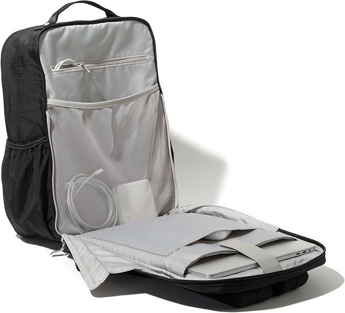 Baggallini Everyday Laptop Backpack - 11x15.5 Lightweight Water-Repellent Nylon Travel Bag w/Padded Laptop Sleeve & RFID