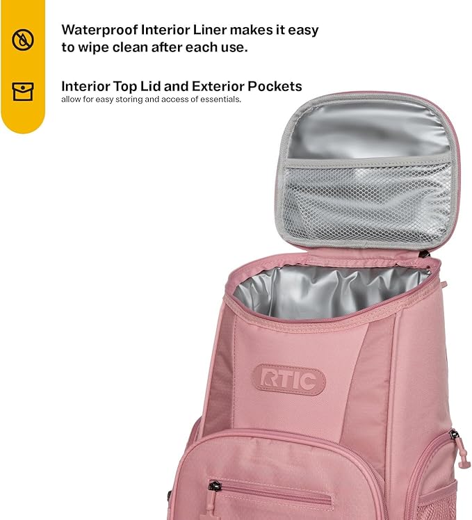 RTIC 15 Can Lightweight Backpack Cooler Soft Insulated Portable Bag for Lunch, Beach, Drink, Beverage, Travel, Camping, Picnic, Car, Hiking,
