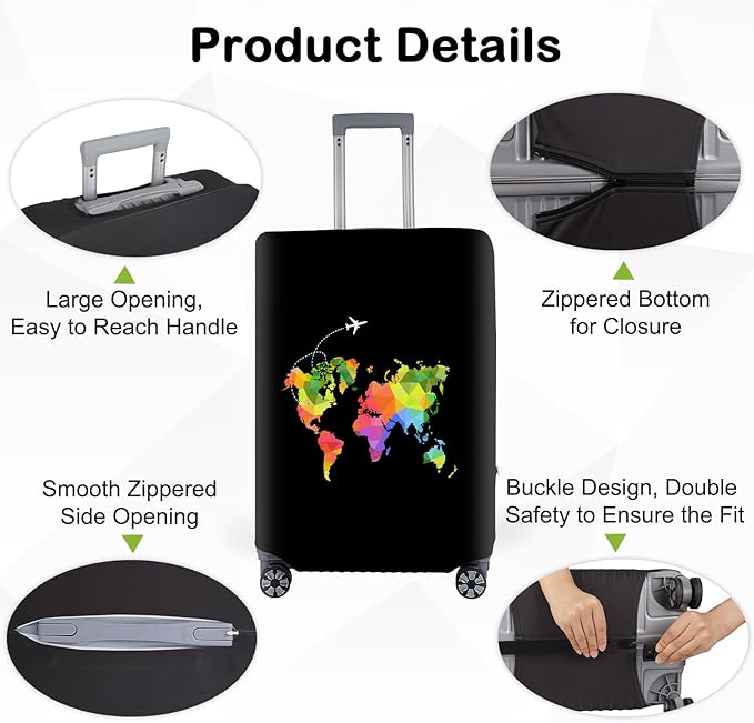 Pink Dino Suitcase Luggage Cover, Thick Suitcase Cover for Carry on Luggage Protector Fits 18-30 Inch Case