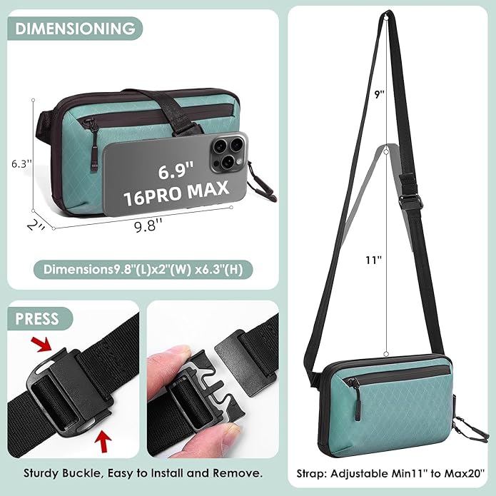 Electronics Organizer Tech Travel Pouch – Waterproof Nylon Diamond Quilted & 900D Travel Case Cable Bag for Cords Chargers