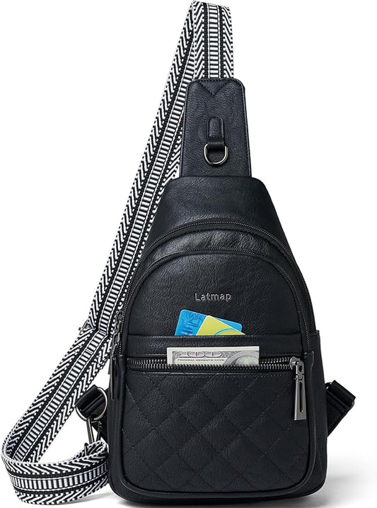 Sling Bag For Women Fanny Pack Crossbody Travel Shoulder Belt Bags Tote Backpack Purse Faux Leather
