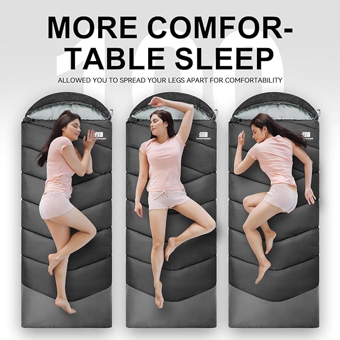 Sleeping Bags for Adults Cold Weather,Portable, Waterproof,Lightweight Sleeping Bag for Tall Girls Boys with Compression Sack for Warm Camping, Hiking, Outdoor & Indoor