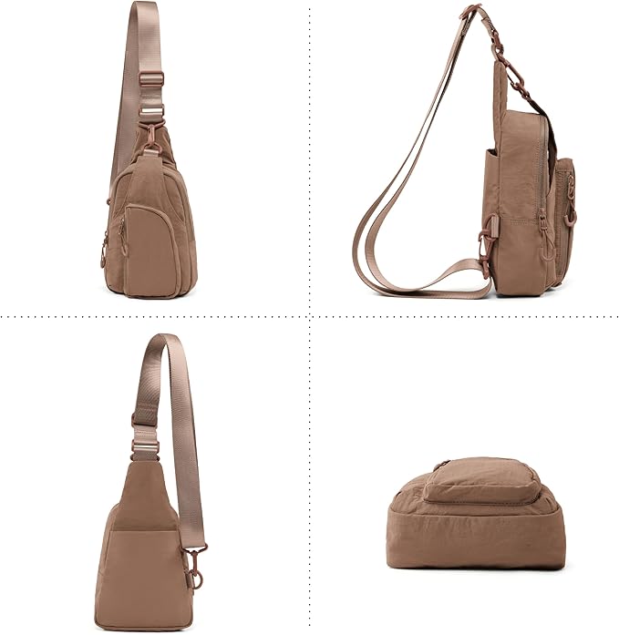 ODODOS Daily Sling Bag with Adjustable Straps Crossbody Chest Bag Lightweight Small Backpack for Casual Traveling Hiking
