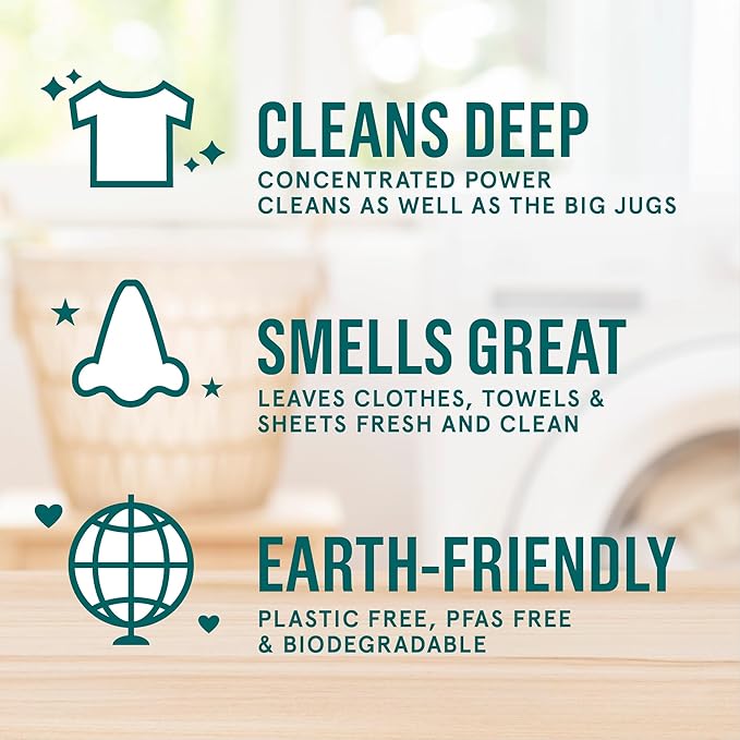 Rella Powerful Laundry Detergent Sheets, 120 Loads, Family Owned & Operated, Fresh Linen Scent, Biodegradable, Eco Friendly, Travel Laundry Detergent Sheets