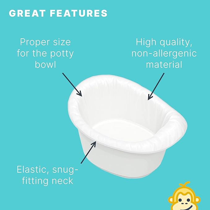 Premium Refill Potty Bags - Strong, Leak-Proof Bags for Travel Potties, Potty Chairs, Potty Seats & Portable Toilets (Regular Size, 60, Count)