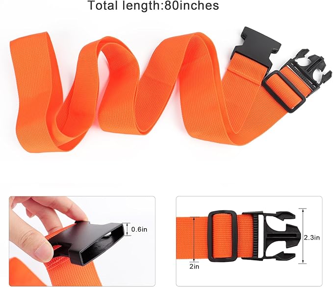 4Pcs Luggage Straps Suitcase 80In Long Adjustable Travel Accessories TSA Approved, Belts to Keep Your Suitcase Secure While Traveling, Premium Accessory for Travel Bag Closure, Multicolor