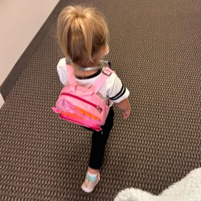 Accmor Toddler Harness Backpack with Leash, Cute Dinosaur Kid Backpacks with Anti Lost Wrist Link, Mini Child Harness Leash Walking Wristband Baby Protection Belt for Girls Aged 1-3 Years