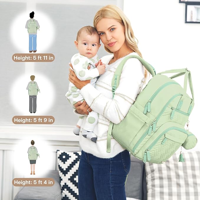iniuniu Diaper Bag Backpack, 4 in 1 kit Large Unisex Baby Bags for Boys Girls, Waterproof Travel Back Pack with Diaper Pouch
