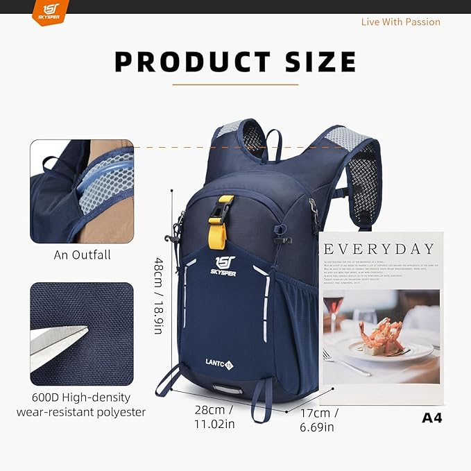 SKYSPER Small Hiking Backpack - 25L Travel Daypack Lightweight Bag Water Resistant Hiking Backpacks for Women Men