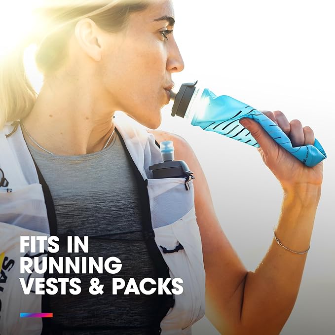 HydraPak UltraFlask Speed (500ml or 600ml) - Collapsible Soft Flask Water Bottle for Hydration Vests and Running Packs with Easy Open Cap