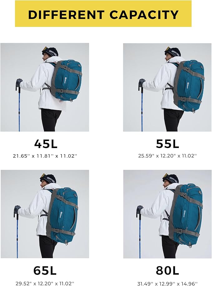 Ubon Large Duffel Bag Weekender Bags with Shoe Compartments 4-Way Sports Gym Backpack with Padded Straps Camping Traveling Duffle Bag
