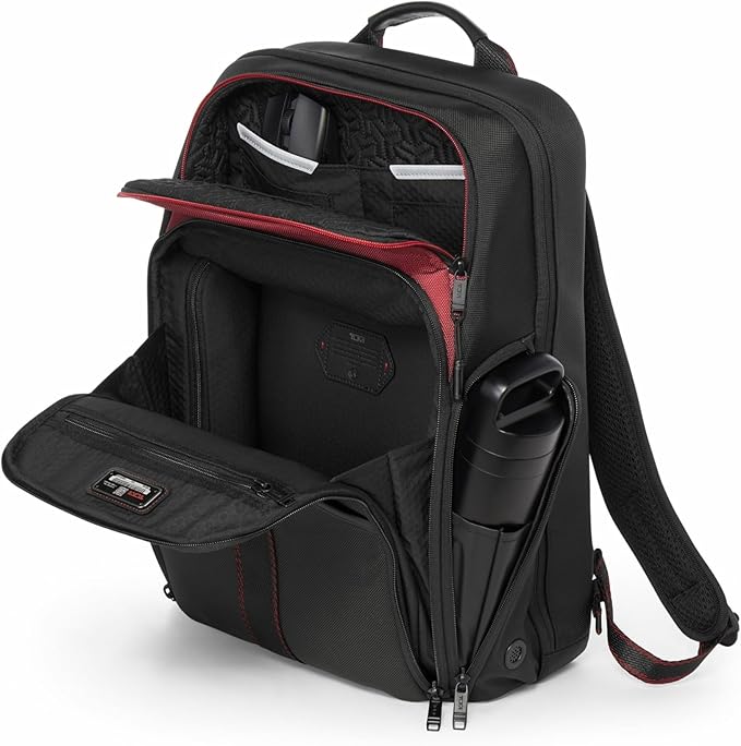 TUMI - Alpha Bravo Pro 17" Backpack - Expandable Travel and Commute Gaming and Tech Bag - Fits up to 17" Laptop - Red Ombre