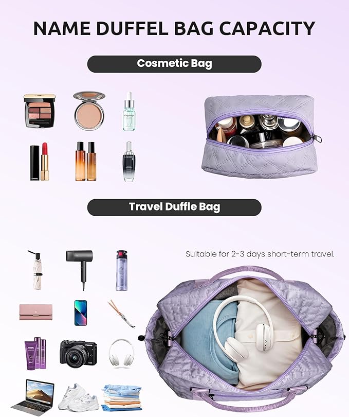 College Roommate Gifts, Teen Girls Gift Ideas-Girl Initial Travel Bags with Shoe Compartment, Personalized Weekender Bag, Overnight Bag for Women, Travel Bag with Makeup Bag (Letter Y)