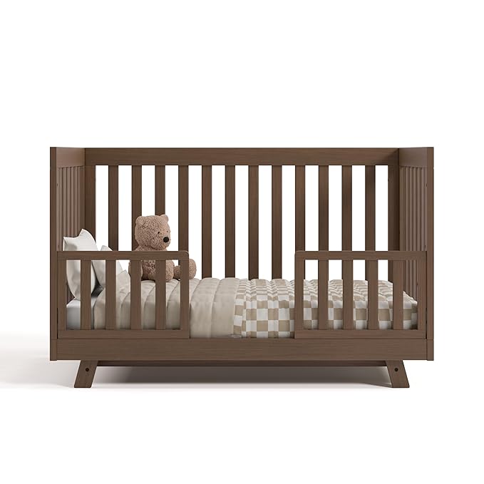 Storkcraft Beckett Grow-with-Me Convertible Crib (Hazelnut) – GREENGUARD Gold Certified, Converts to Toddler Bed & Daybed, Fits Standard Crib Mattress, Easy-to-Assemble