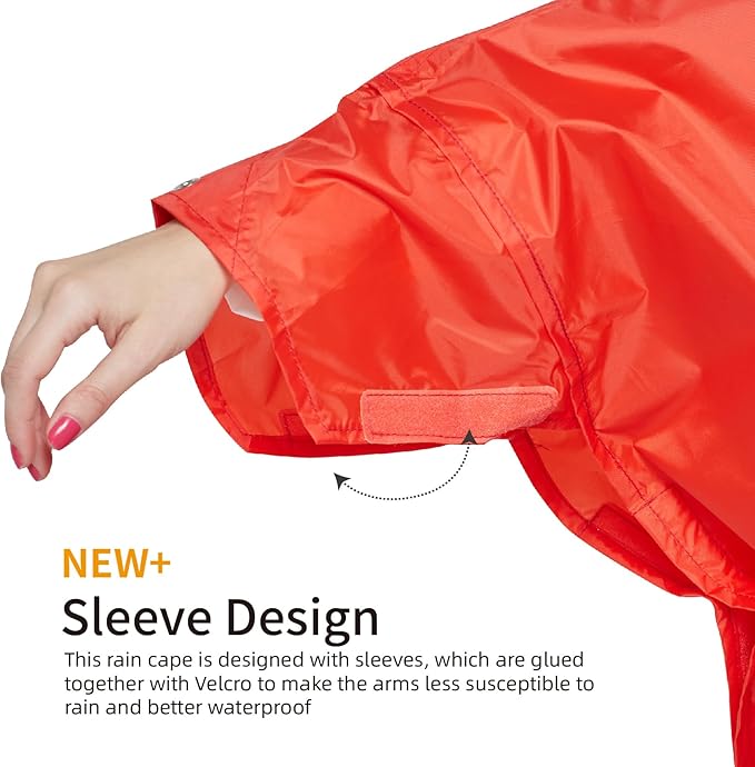 longsinger Hooded Rain Poncho for Adult with Pocket Waterproof Lightweight Unisex Raincoat for Hiking Camping Emergency