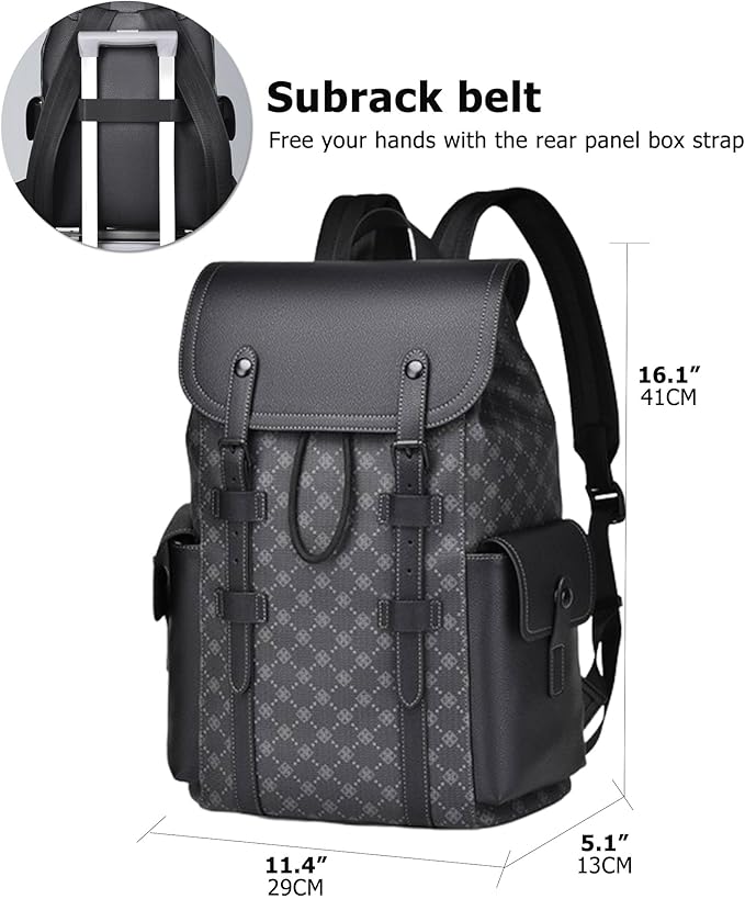 KingTo Laptop Backpack for Men Luxury Anti-Theft Travel Backpack Casual Business Waterproofing Computer Bag (black-1)