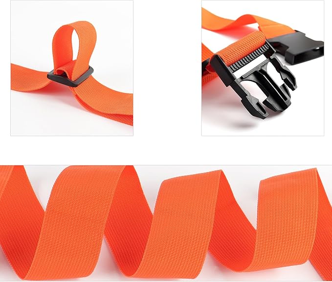 2Pcs Luggage Straps for Suitcase Travel Accessories TSA Approved, 80In Long Belts to Keep Your Suitcase Secure, Adjustable Bag Straps with Quick-Release Buckle for Travel Bag Closure, Orange