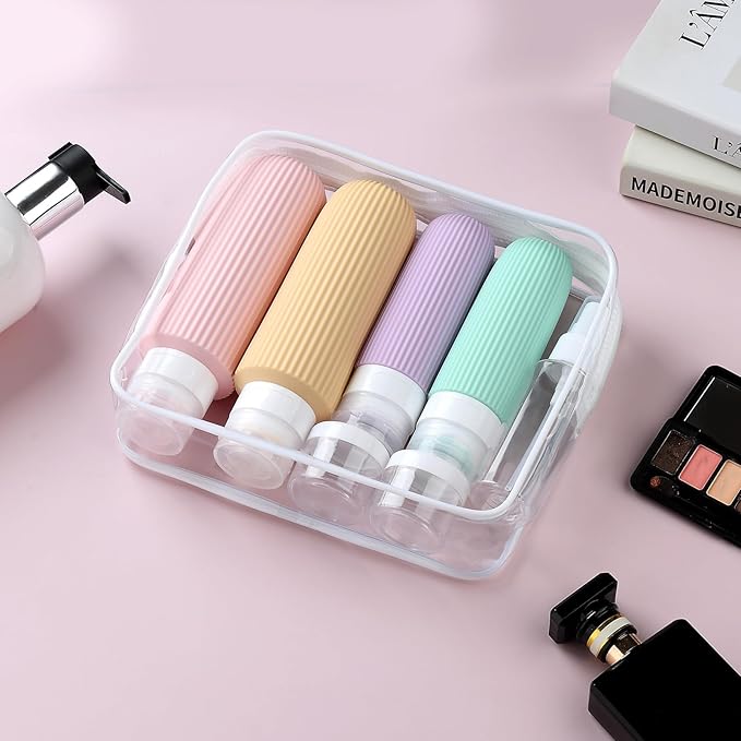 16 Pack Travel Bottles for Toiletries, Large 6oz Silicone Travel Containers jar for Toiletries, Leak Proof Refillable Liquid Shampoo And Conditioner Travel Essentials toiletry Bottles