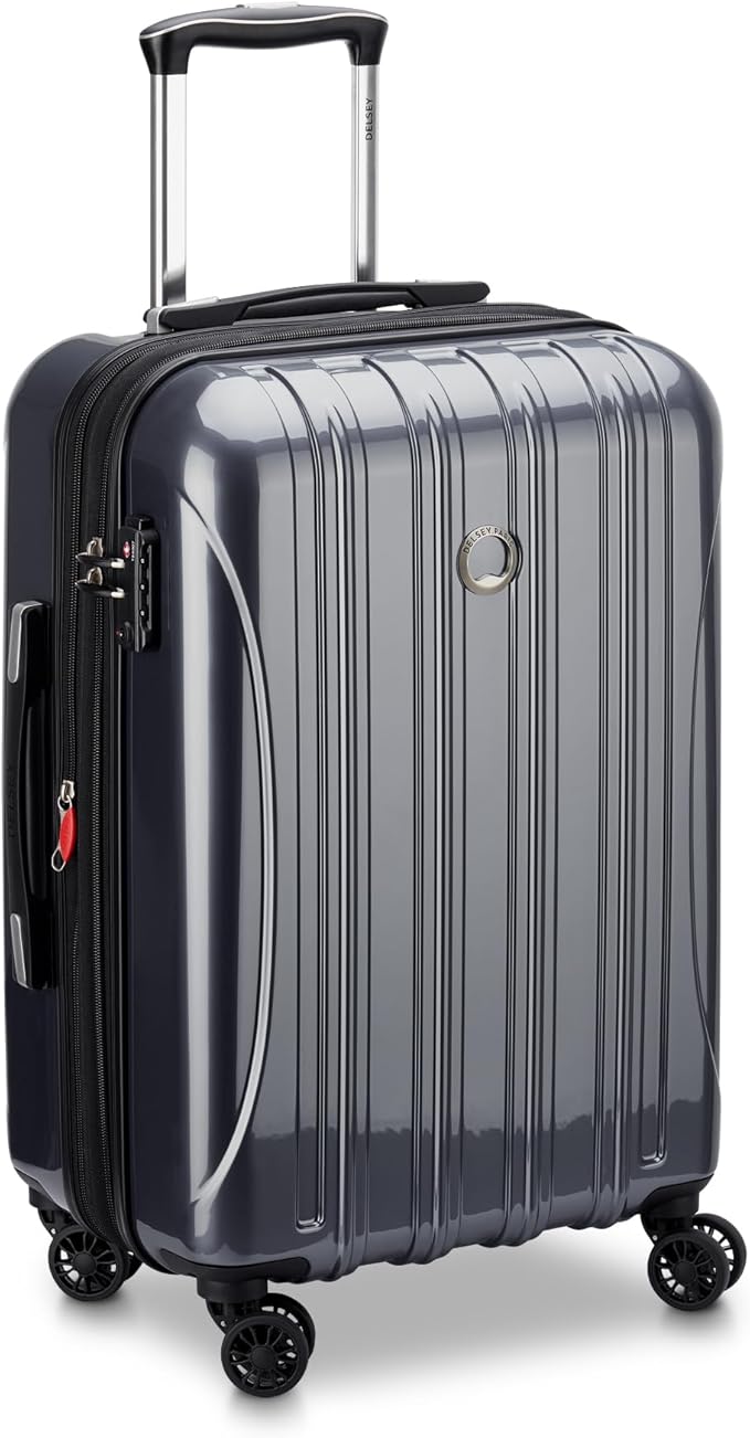 DELSEY PARIS Helium Aero Hardside Expandable Luggage with Spinner Wheels, Titanium, Carry-On 21 Inch
