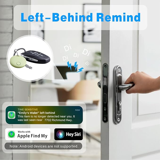 Air Tracker 4 Pack, Smart Bluetooth Tracker Works with Apple Find My (iOS Only), Item Finder Locator for Keys, Luggage, Backpack, IP67 Waterproof