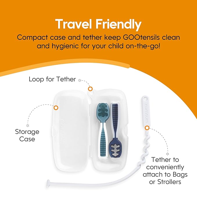 NumNum Pre-Spoon GOOtensils Travel Case with Silicone Tie – Clear (Case Only, Spoons Not Included)