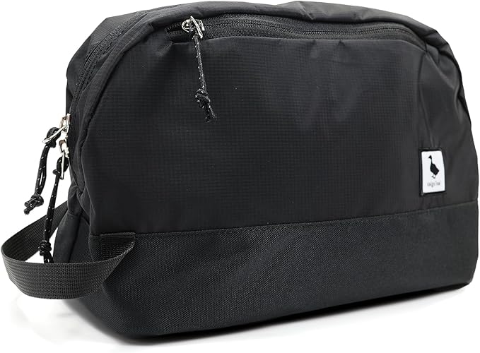 Travel Toiletry Bag 8L, Large Packing Cube with Waterproof TPU Wet/Dry Compartment (01 Black Stealth)
