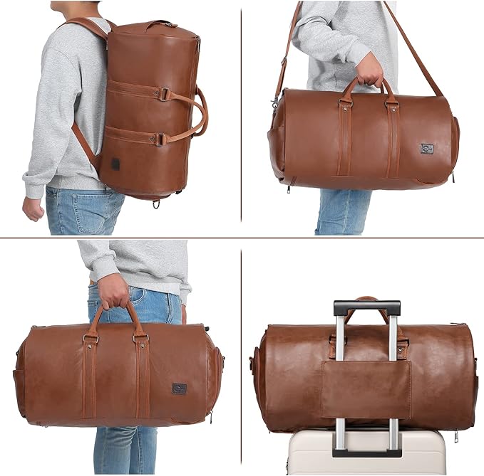 seyfocnia Convertible Travel Garment Bag,Carry on Garment Duffel Bag for Men Women - 2 in 1 Hanging Suitcase Suit Business Travel Bag