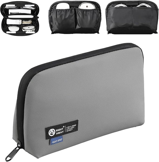RIGHT AWAY Electronic Organizer,Waterproof Travel Accessories Storage, Tech Pouch for Cord, Power bank, Airpods, Daily Items