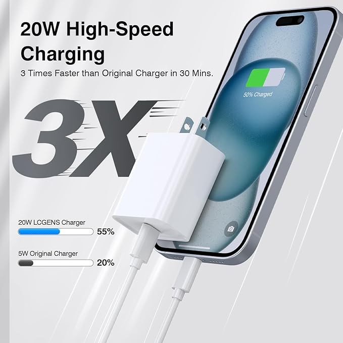 30W USB C Charger, 2 Pack Wall Fast Charger Block Power Adapter Charging Cube Compatible with iPhone 16/Pro/Pro Max/Plus17/16/15/14/13/12, iPad Air, AirPods 4/3/2/Pro, Apple Watch 10/Ultra 2, Galaxy