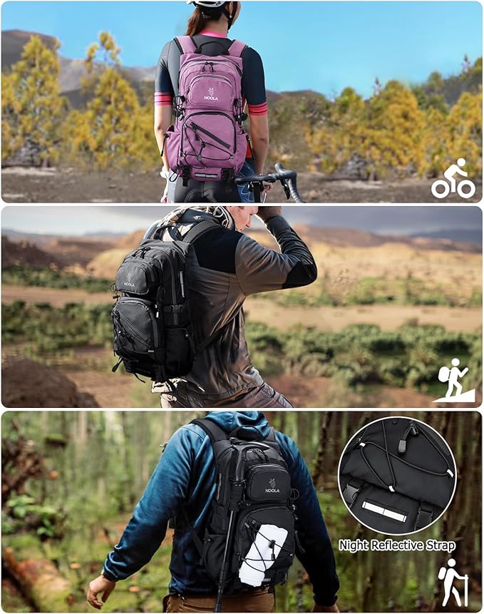 NOOLA Hydration Backpack with 3L Water Bladder, 22L Water Backpack for Hiking Cycling Running Biking, Lightweight Hiking Pack