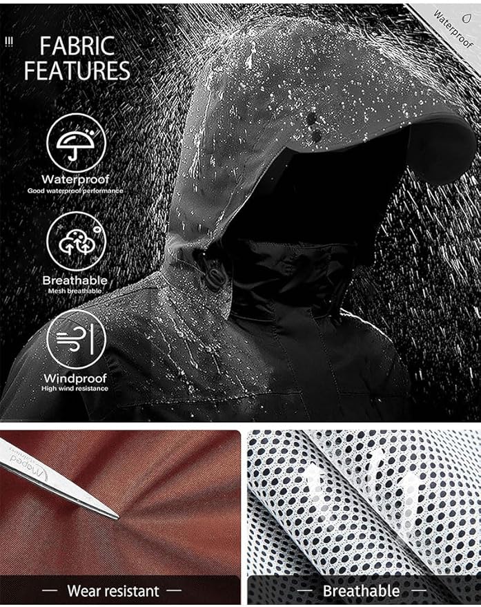 iCreek Rain Suit Waterproof Jacket with Pants 2 Pieces Breathable Lightweight Packable Raincoat with Hooded Rain Gear Unisex