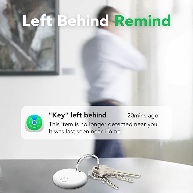 Air Tracker Tags-4 Pack: Smart Bluetooth Tracker, Item Finder Works with Apple Find My (iOS Only) App, Trakcer Tag Locator for Keys, Luggage, Satchel, Backpack etc. (Not for Android Devices)