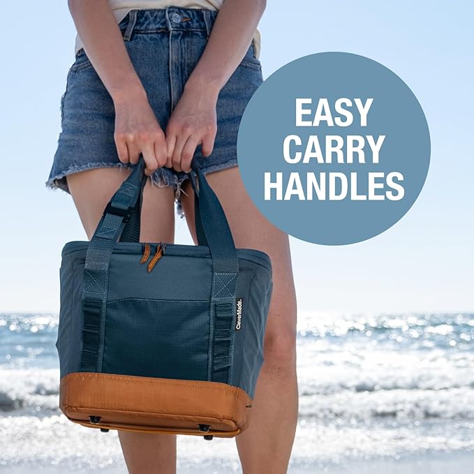 CleverMade Collapsible Insulated Cooler Bag – Leakproof Soft Folding Cooler for Beach, Travel, Car