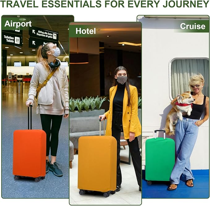 PATIKIL Luggage Cover, Suitcases Covers Elastic Carry on Cover Protector Washable Scratch-Resistant Fits 19-21 Inch Luggage for Travel Business Trips, Lavender Purple