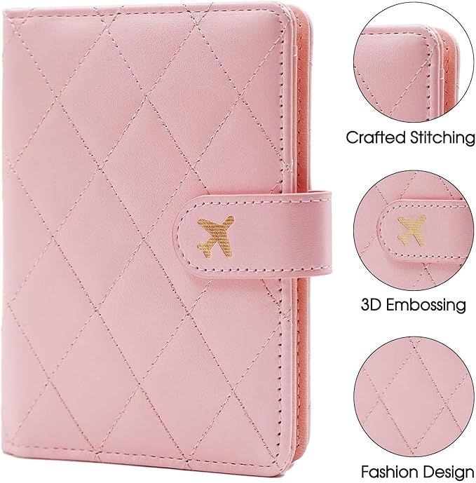 Melsbrinna Premium Leather Passport Holder Covers Case, Waterproof Rfid Blocking Travel Wallet Passport Holder with Pen Holder, Cute Passport Book for Women/Men